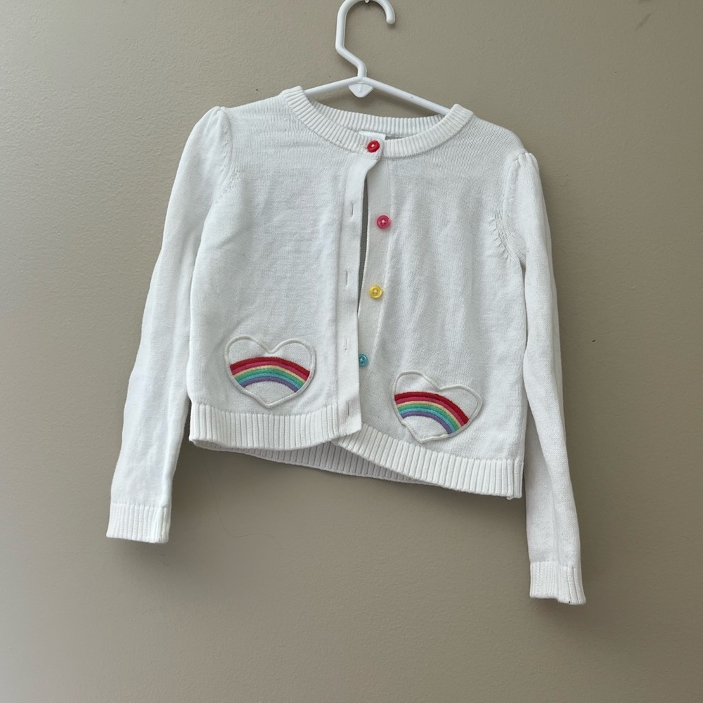 Gymboree Girls Embroidered Rainbow Cardigan